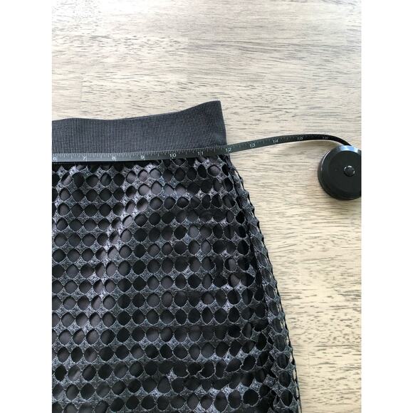 Ann Taylor Black Crochet Overlay Midi Skirt - 2P - Picture 7 of 7